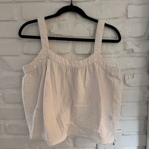 Pact Cream Cotton Gauze Camisole Tank